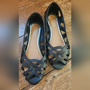 Sugar Black Lattice Flats